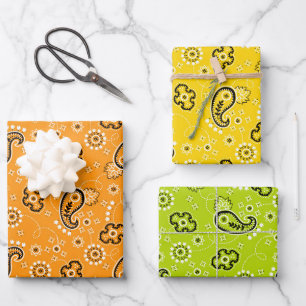 Bandana Yellow Orange Green Moderner klassischer S Geschenkpapier Set