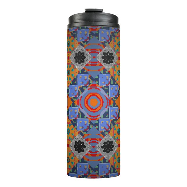 Bandanna shawl, Tischdecken, Stoffdesign, Seide Thermosbecher (Vorderseite)