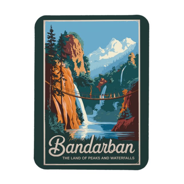 Bandarban Bangladesh Travel Art Vintag Magnet (Vertikal)