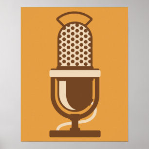 Bändchenmikrophon-Logo Poster