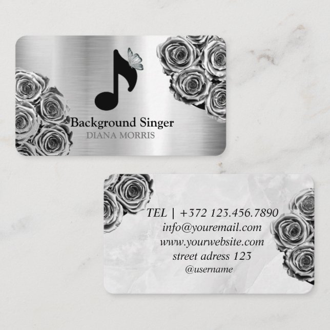 Banddirektor Hintergrundsänger Visitenkarte (Vorne/Hinten)