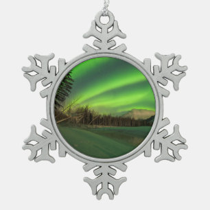 Banded Aurora Schneeflocken Zinn-Ornament