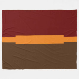 Banded Earthy Rustic Red Cocoa Brown Color Block Fleecedecke
