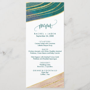 Banded Gemstone   Emerald Dinner Menu Card Menükarte
