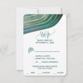 Banded Gemstone | Emerald Menu Choice RSVP Card Karte