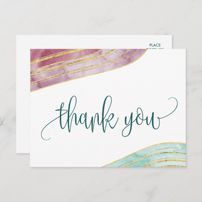 Banded Gemstone | Mauve Vielen Dank Postkarte (Vorne/Hinten)