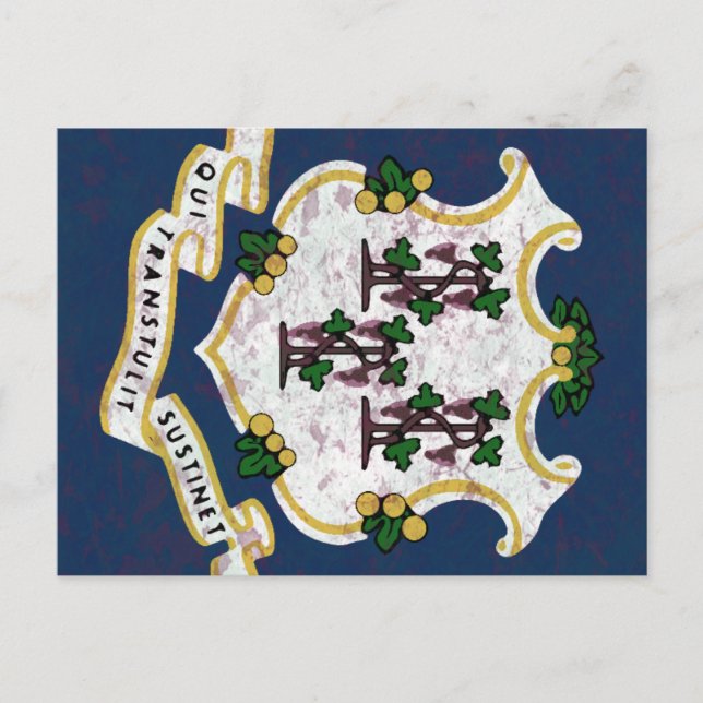 Bandeira de Connecticut Postkarte (Vorderseite)
