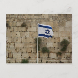 Bandeira de Israel no Muro das Lamentações Postkarte