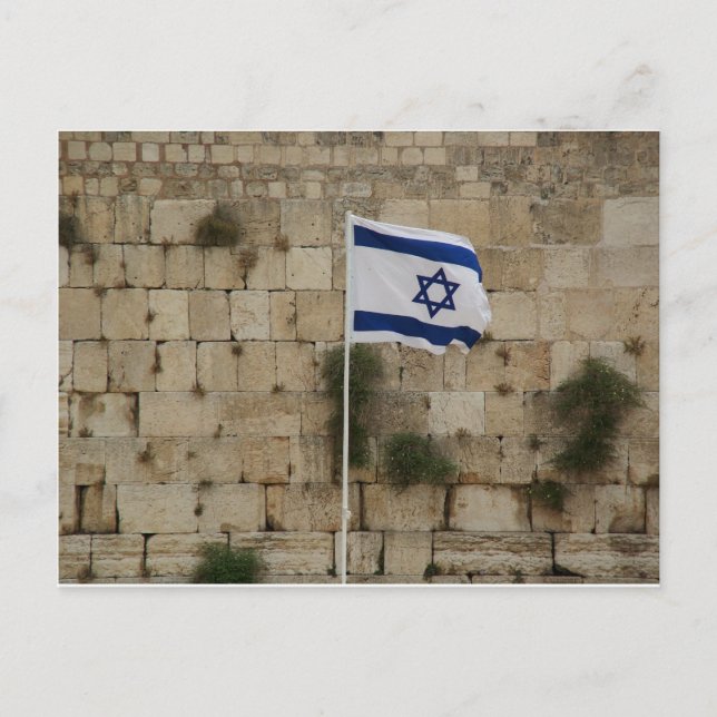 Bandeira de Israel no Muro das Lamentações Postkarte (Vorderseite)