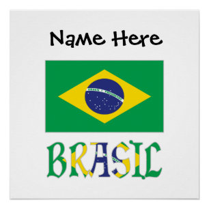 Bandeira do Brasil und Brasil Personalisiert Poster
