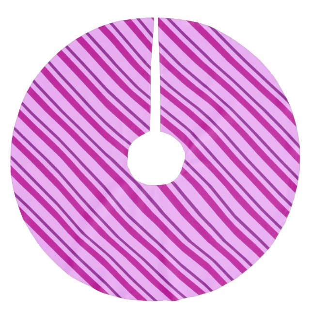 Bänder aus Samt, Pflaume und Rosa Polyester Weihnachtsbaumdecke (Vorderseite)