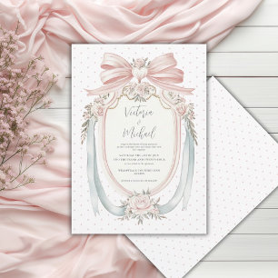 Bänder & Schleifen Rahmen Vintage Florale Hochzeit Einladung