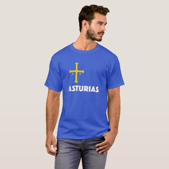 Bandera De Asturien Camiseta - Asturien-Flagge T-Shirt (Vorne ganz)