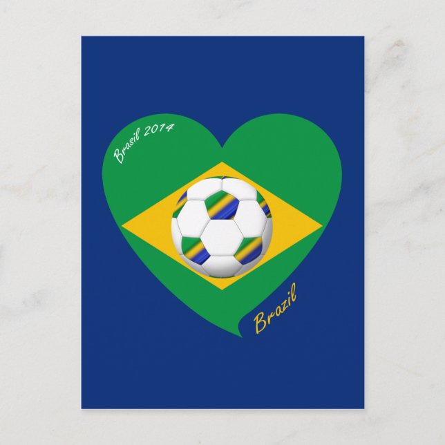 Bandera de BRAZIL FÚTBOL Ausrüstung nacional 2014 Postkarte (Vorderseite)