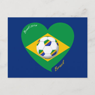Bandera de BRAZIL FÚTBOL Ausrüstung nacional 2014 Postkarte