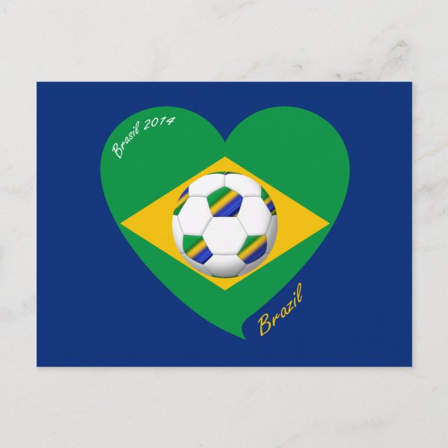 Bandera de BRAZIL FÚTBOL Ausrüstung nacional 2014 Postkarte (Vorderseite)