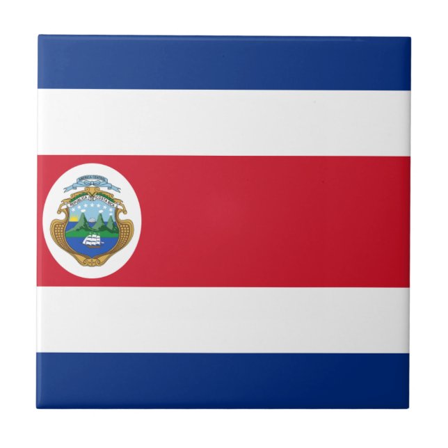 Bandera De Costa Rica - Flagge von Costa Rica Fliese (Vorderseite)