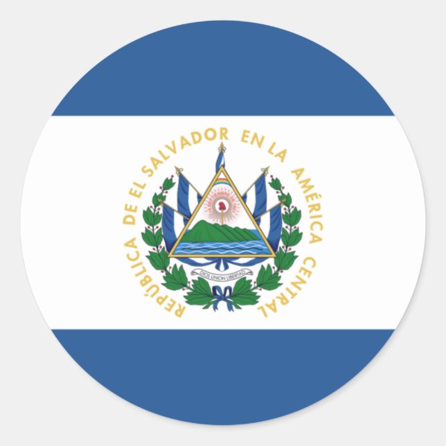 Bandera de El Salvador Runder Aufkleber (Vorderseite)