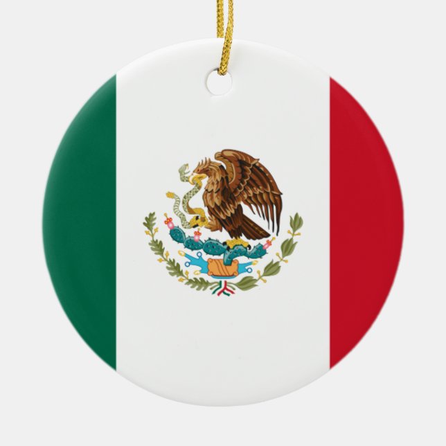 Bandera de México - Flagge Mexikos - Mexikanische  Keramik Ornament (Vorne)