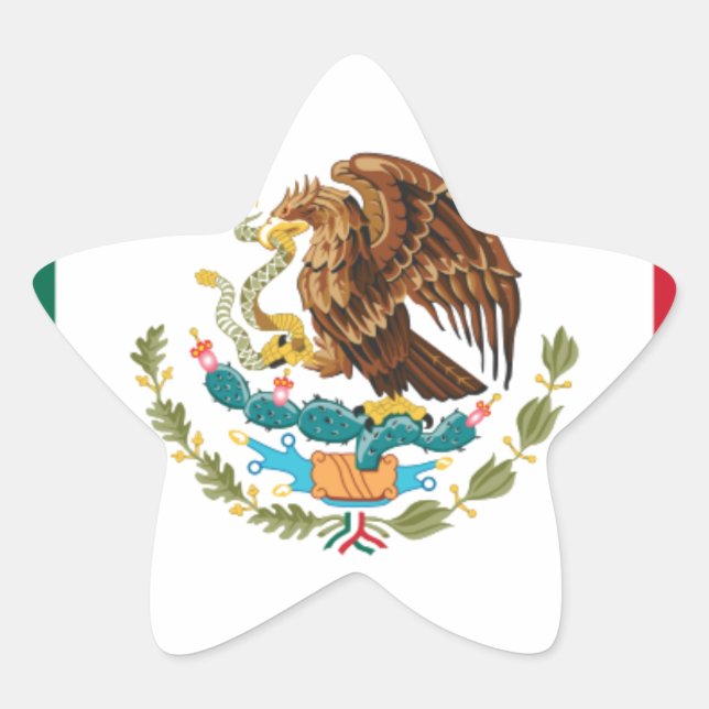 Bandera de México - Flagge Mexikos - Mexikanische  Stern-Aufkleber (Vorderseite)