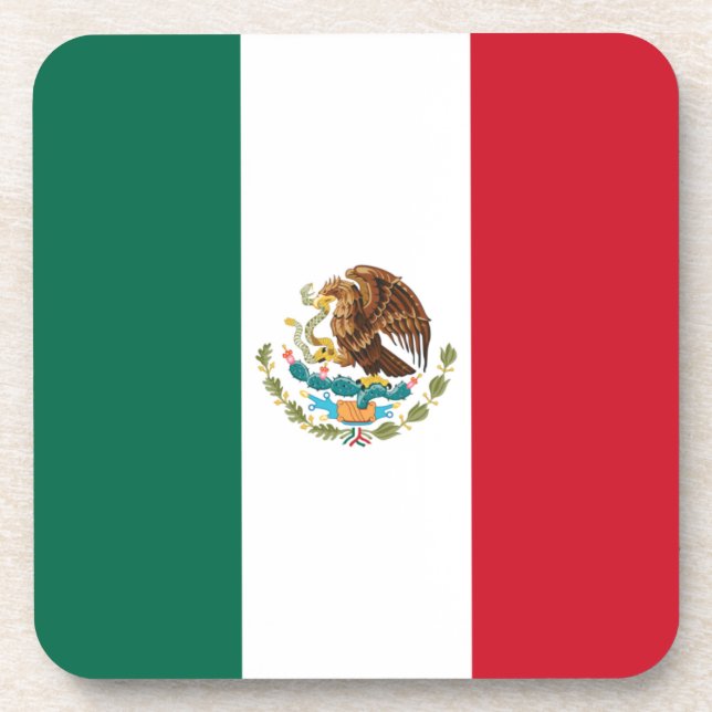 Bandera de Mexico National flagge Mexicanos Getränkeuntersetzer (Vorderseite)