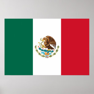 Bandera de Mexico National flagge Mexicanos Poster
