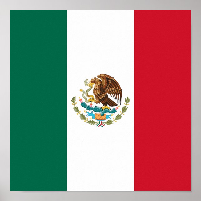 Bandera de Mexico National flagge Mexicanos Poster (Vorne)