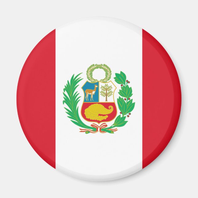 Bandera del Peru - Flagge Perus Magnet (Vorne)