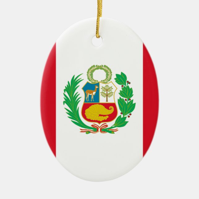 Bandera Del Perú - Flagge von Peru Keramikornament (Vorne)