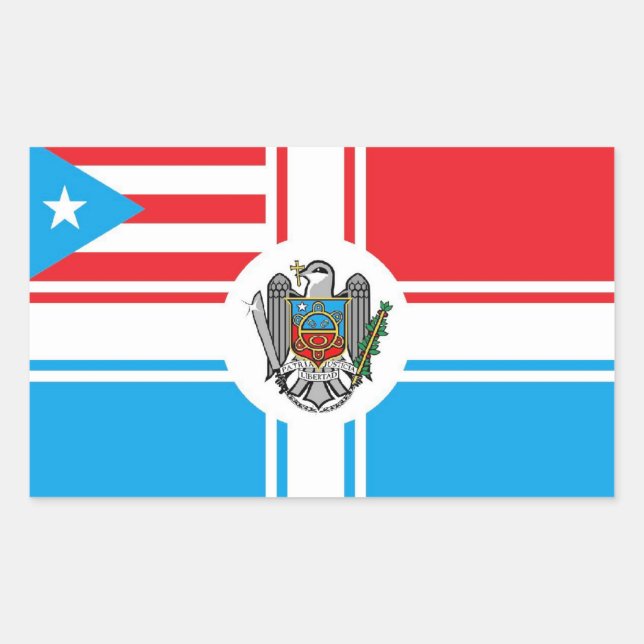 Bandera Pitirre-Puerto Rico Flaggensticker Rechteckiger Aufkleber (Vorderseite)