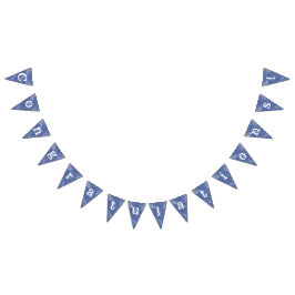 Banderines efecto marmolado azul "Congratulations" Wimpelkette