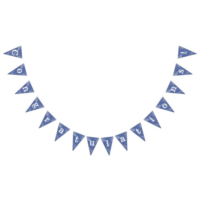 Banderines efecto marmolado azul "Congratulations" Wimpelkette (Alle)