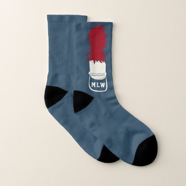 Bandhut mit Feathers Mit Monogramm Socken (Paar)