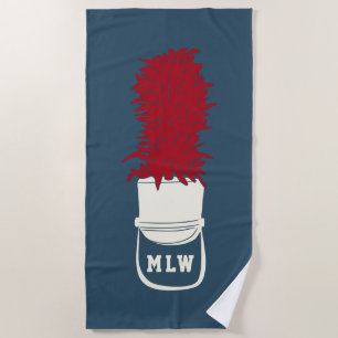 Bandhut mit Feathers Mit Monogramm Strandtuch