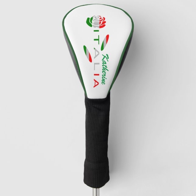 Bandiera d'Italia Rosa Personalisiert Golf Headcover (Vorderseite)