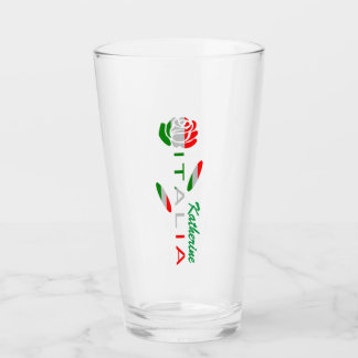 Bandiera d'Italia Rosa Personalized Glas