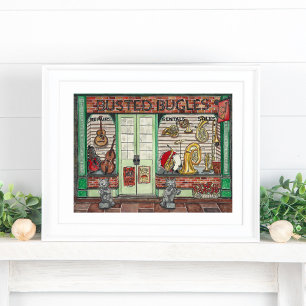 Bandinstrument Musikladen Wasserfarbenposter Poster