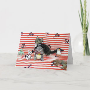 Bandit Anchors weg Grußkarte Karte