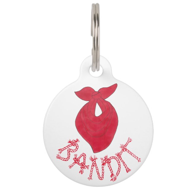 BANDIT Dog Red Bandana KerChief NeckerChief Tiermarke (Vorderseite)