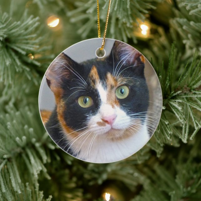 Bandit the Calico Cat Keramik Ornament (Baum)