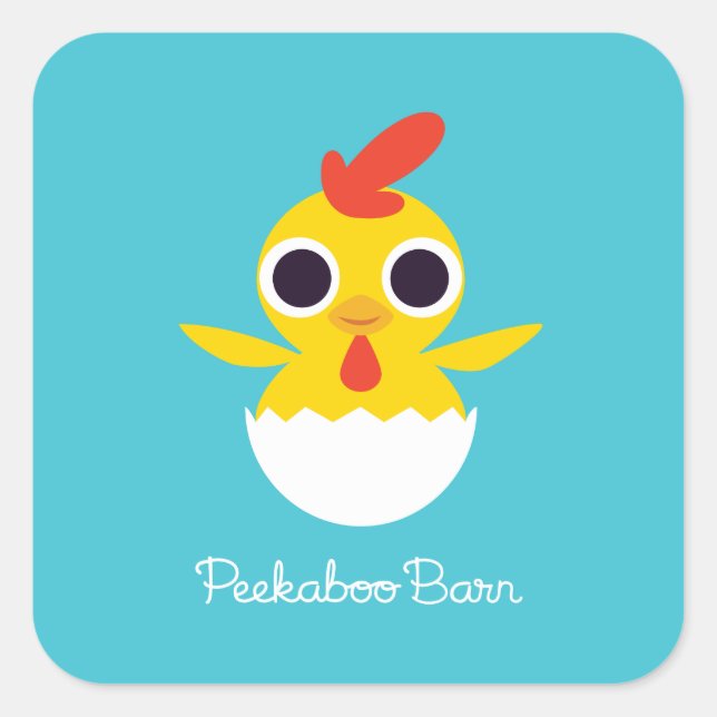 Bandit the Chick Quadratischer Aufkleber (Vorderseite)