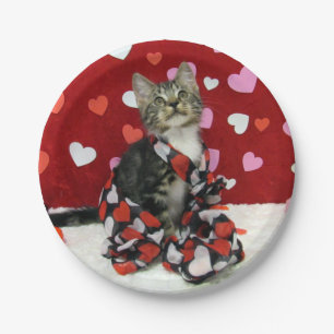 Bandit's Liebe - Valentine - Katzenjacke / Kitten  Pappteller