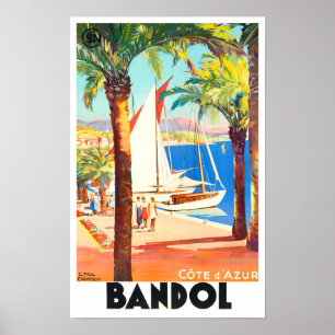 Bandol France Vintage Reise Poster