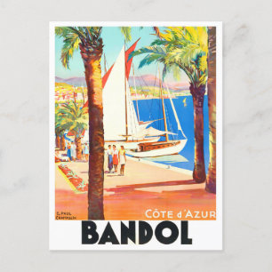 Bandol France Vintage Reise Postkarte