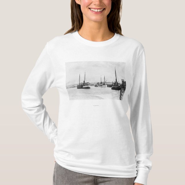 Bandon, Oregon-Ansicht von Hafen-Ufergegend T-Shirt (Vorderseite)