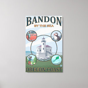 Bandon, OregonScenic Reise-Plakat Leinwanddruck