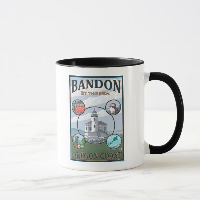 Bandon, OregonScenic Travel Poster Tasse (Rechts)