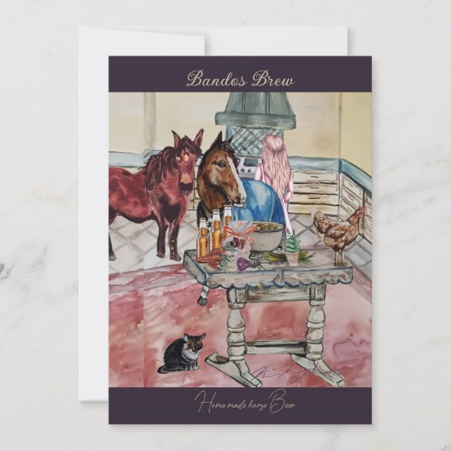 Bandos Beer Zuhause machte Pferdebrauen Feiertagskarte (Vorderseite)