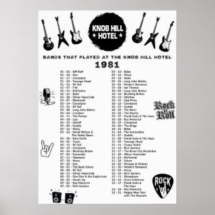 Bands, die im Knob Hill Hotel 1981 gespielt haben Poster