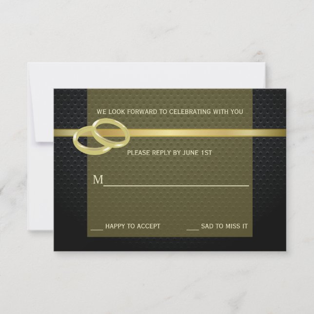 Bands of Gold Reply Card Einladung (Vorderseite)